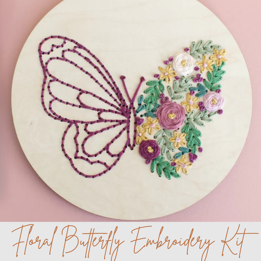 The HNB House - Floral Butterfly DIY Embroidery Kit
