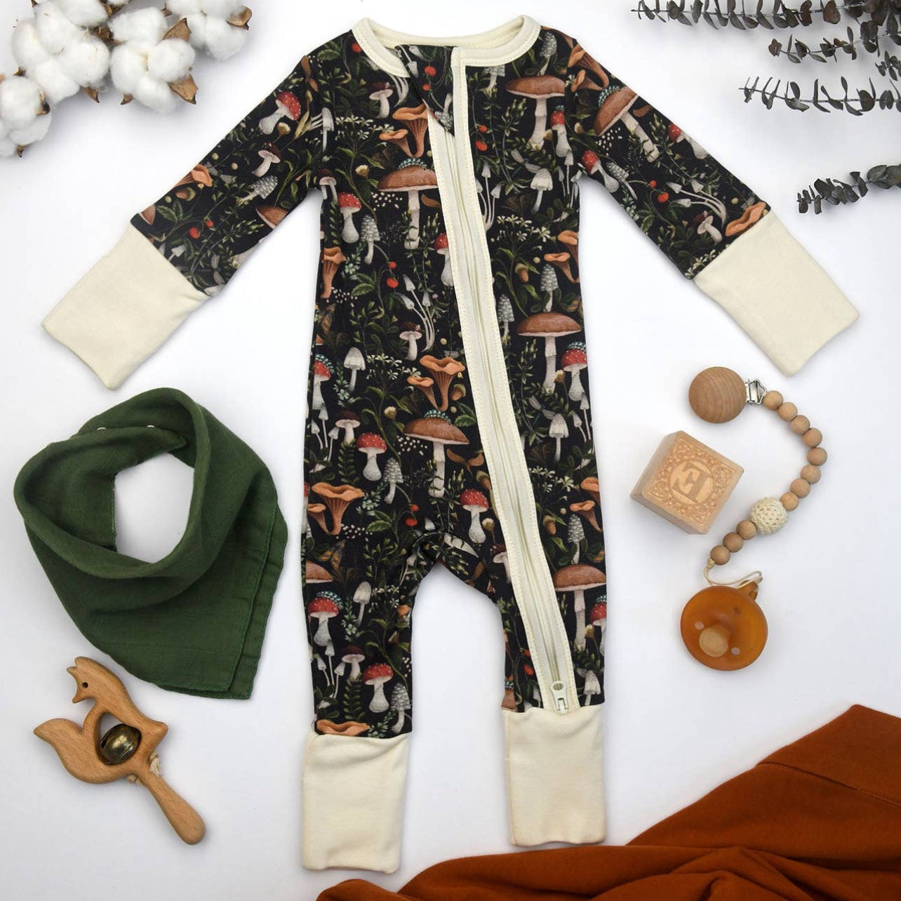Organic Cotton Baby Pjs 2-Way Zipper Sleeper - Preemie