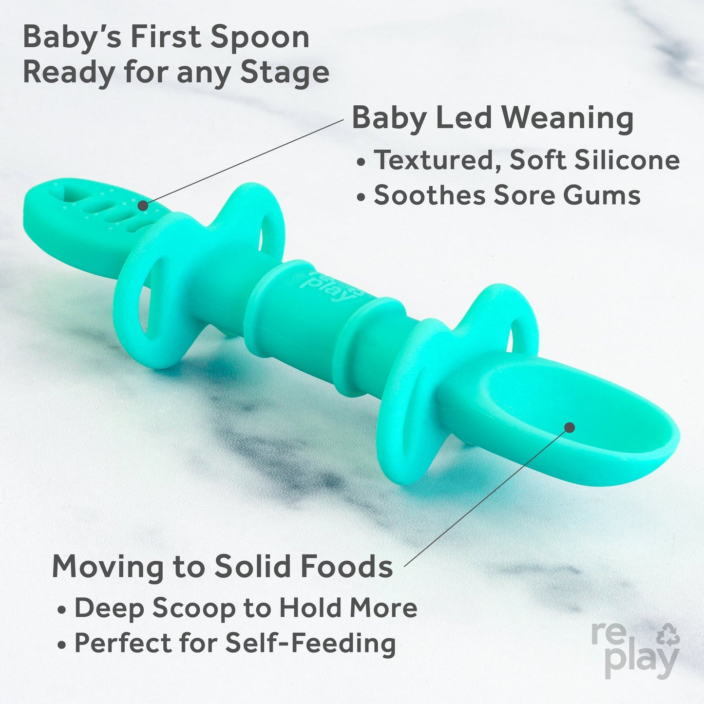 Re-Play: 2pk Silicone Dip 'n' ReDip Feeding Spoons