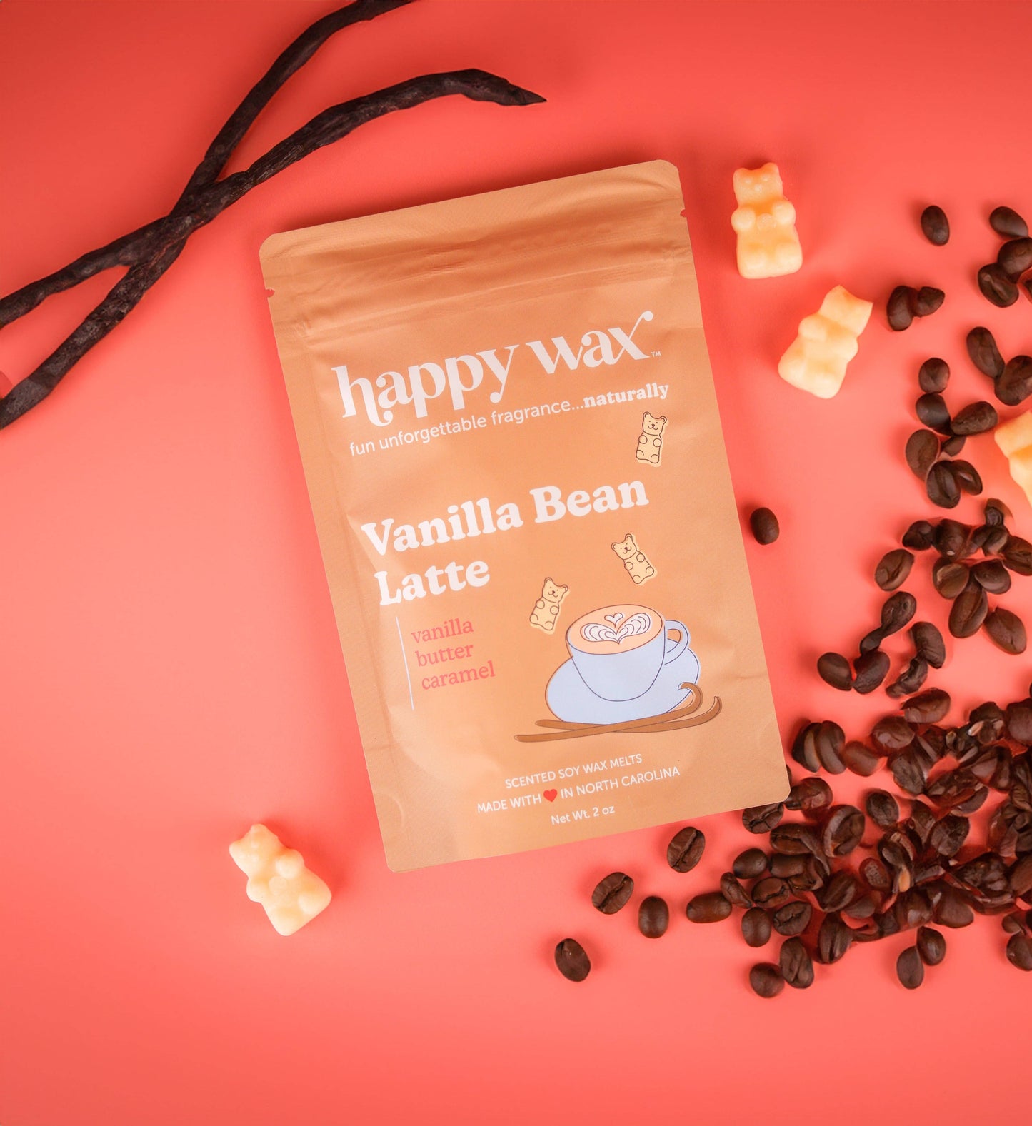 Happy Wax - Vanilla Bean Latte Wax Melts - Sample Pouch (2 oz)