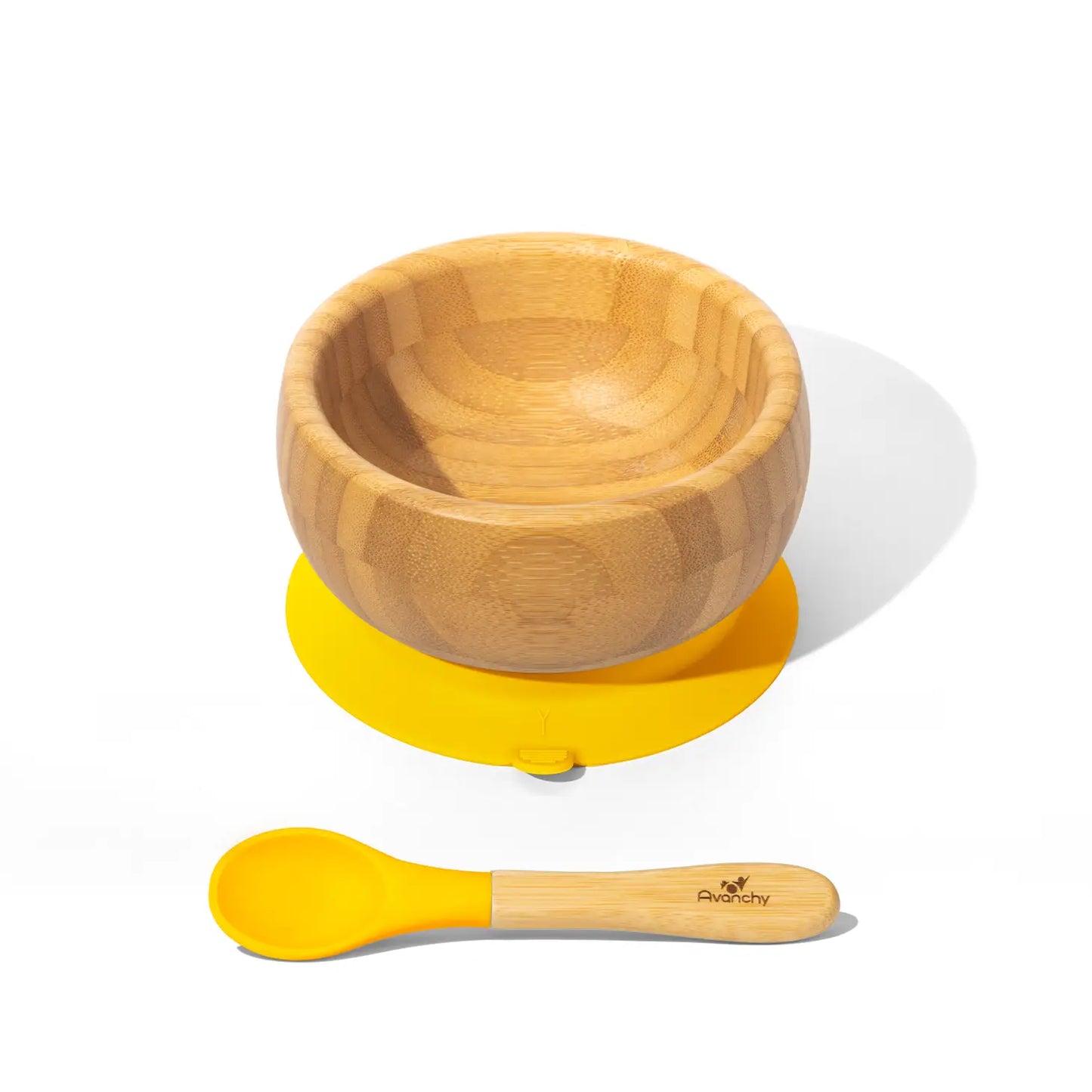 Avanchy - Baby Bamboo Stay Put Suction Bowl + Spoon