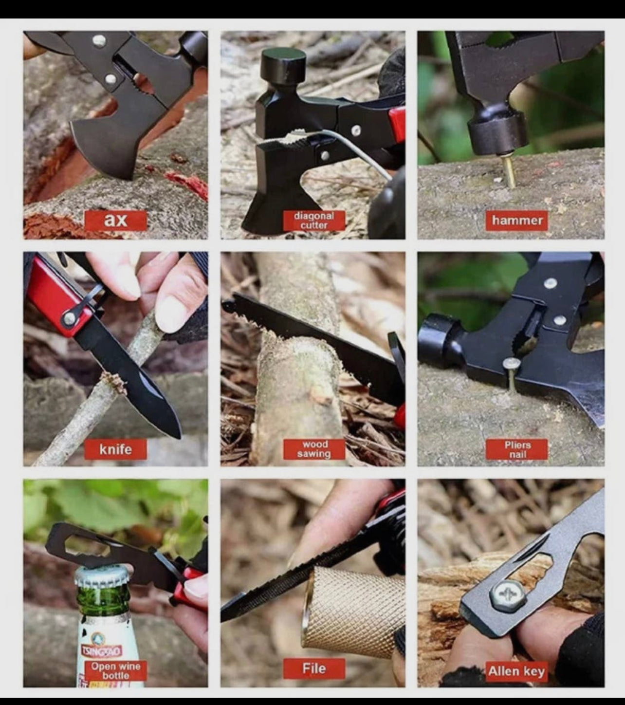 Woodbe Co - Survival Emergency 15 in 1 tool