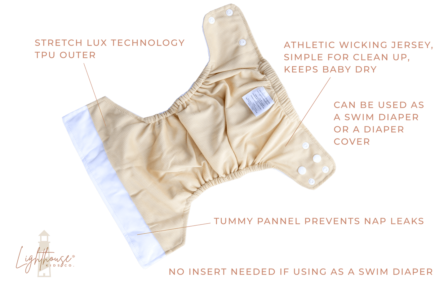 LIGHTHOUSE KIDS COMPANY - INDIGO DREAMS, SWIM CLOTH DIAPER