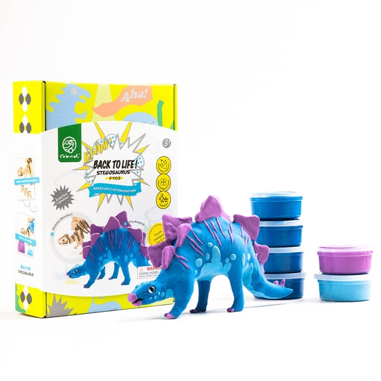 Hands Craft - Stegosaurus DIY Wood and Clay Model