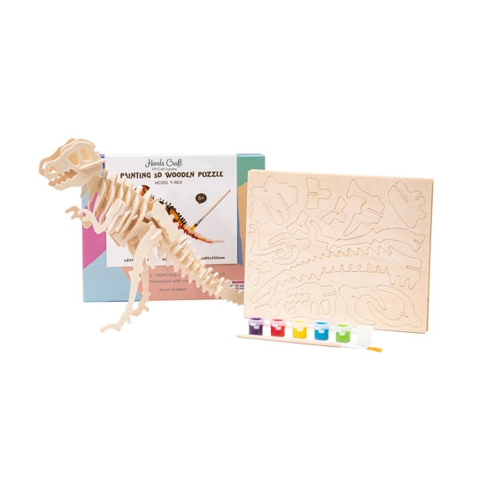 Hands Craft - 3D Wooden Puzzle Paint Kit: T-Rex