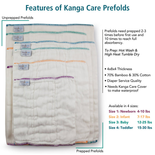 Kanga Care -Bamboo Prefold Cloth Diapers (6pk)