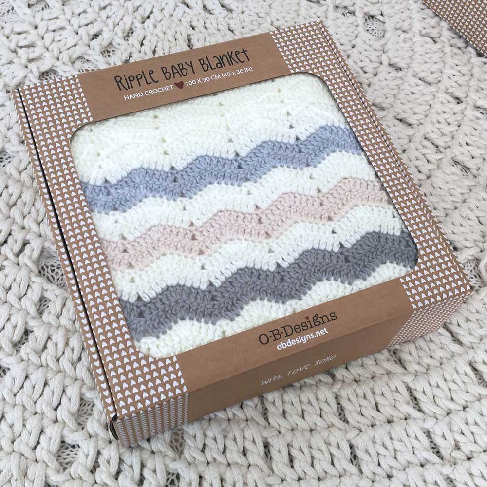 O.B. Designs - Ripple Blanket Blue Stripe