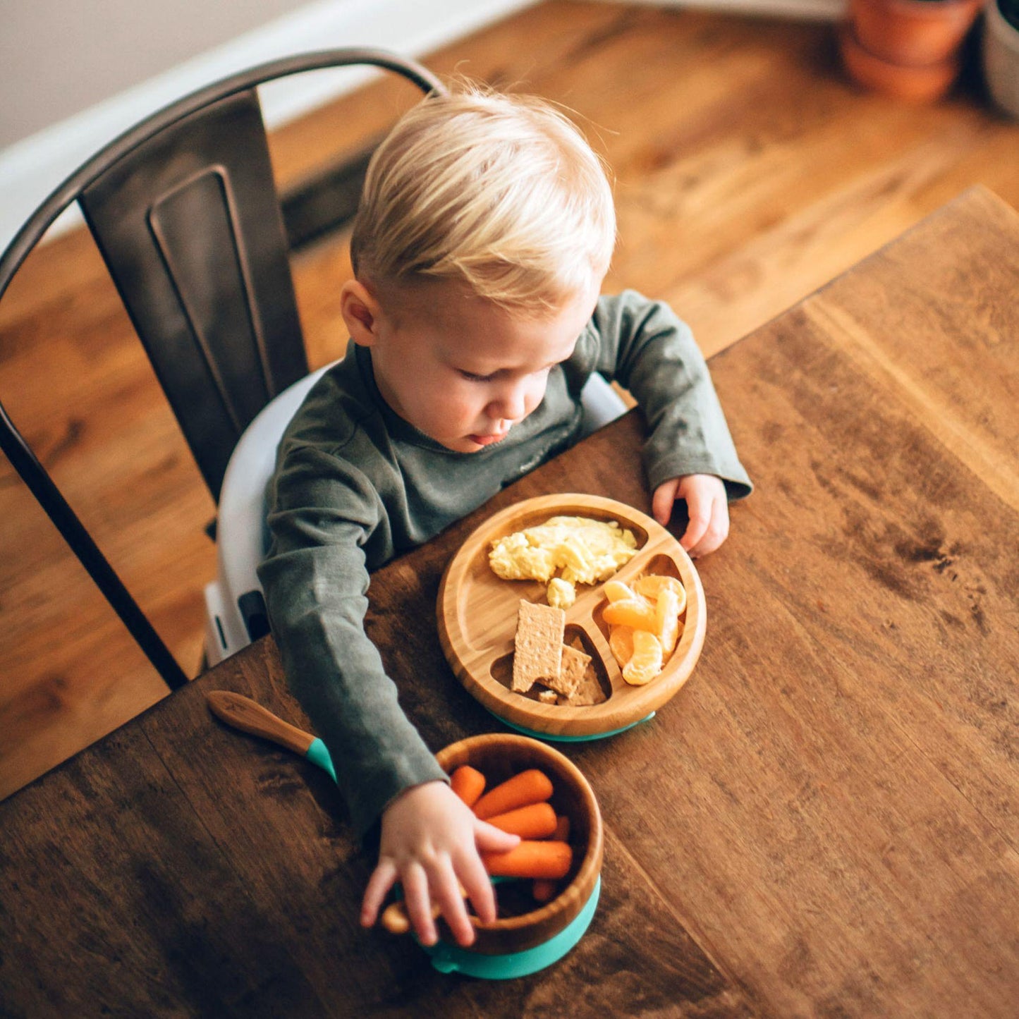 Avanchy - Bamboo Suction Baby DIVIDED Plate + Spoon