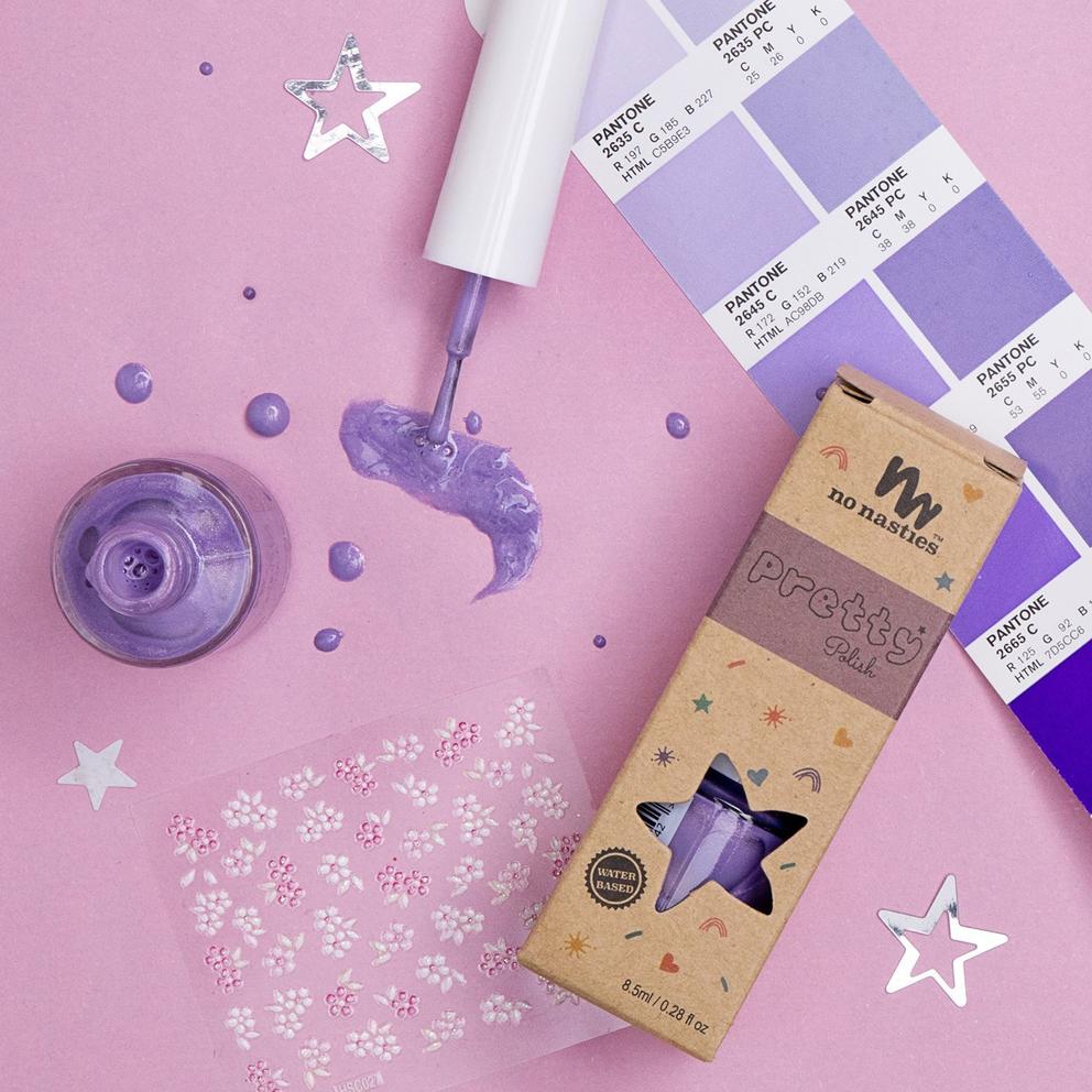 No Nasties Water-Based Pretty Polish Trio With Nail Stickers