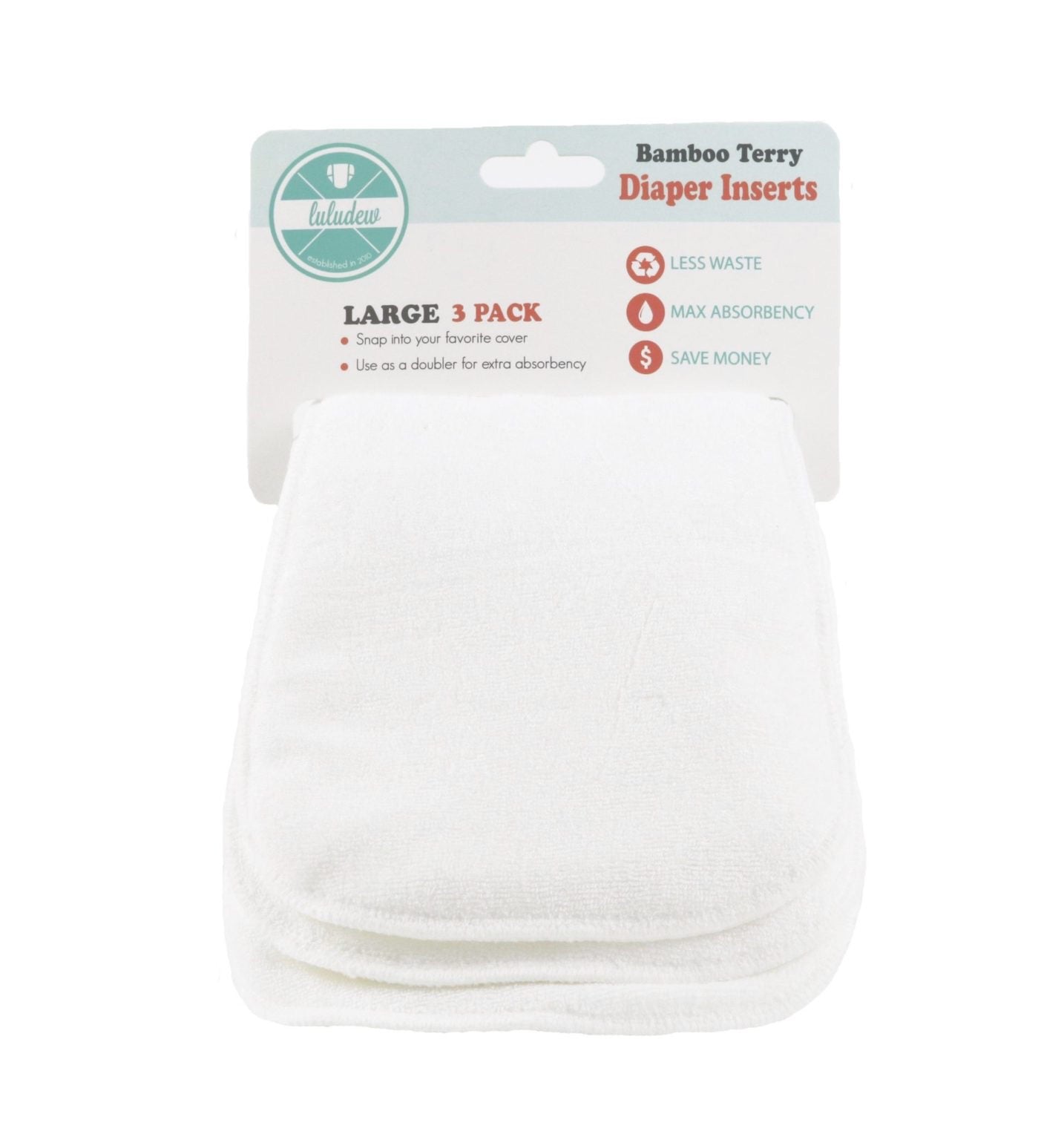 Luludew- Bamboo Terry Inserts (3 pack)