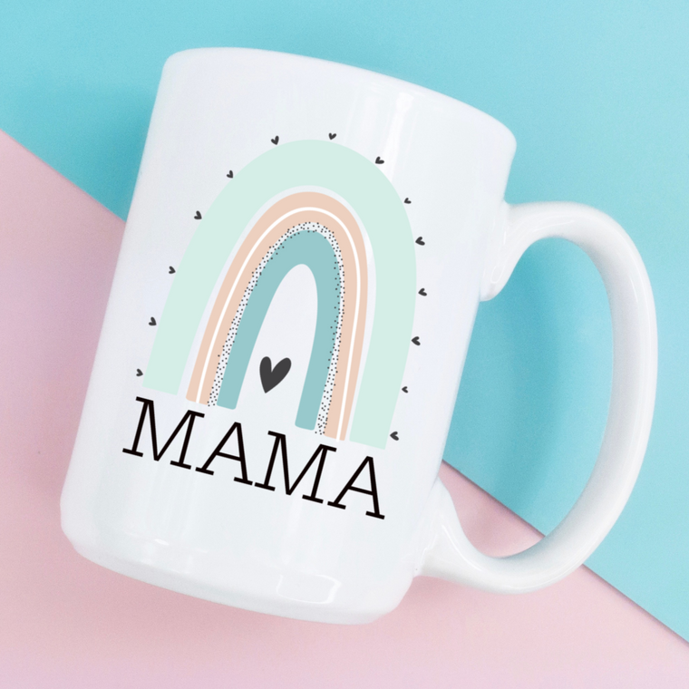 Mug and Mini - 15oz Rainbow mama ceramic coffee mug