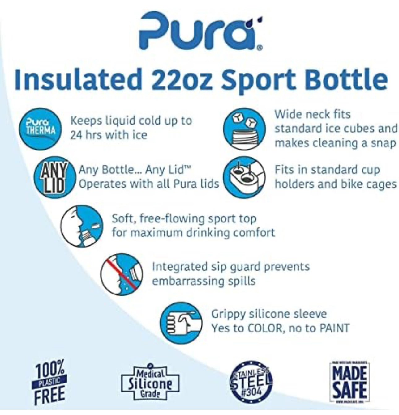 Pura Sport™ 22oz Insulated Bottle