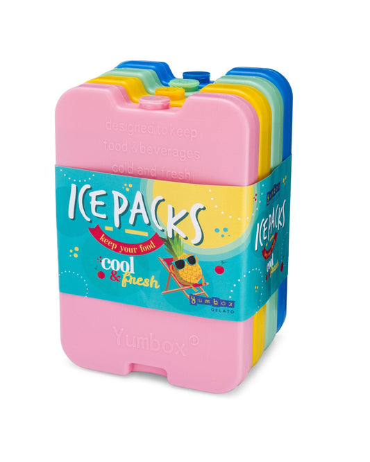 Yumbox - Yumbox Ice Packs - set of 4 Multi - Cool Pack, Slim Long-Lasting Ice Packs - Great for Coolers or Lunch Box