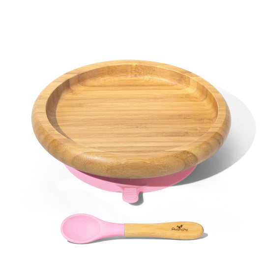 Avanchy - Avanchy Bamboo Suction Classic Plate + Spoon