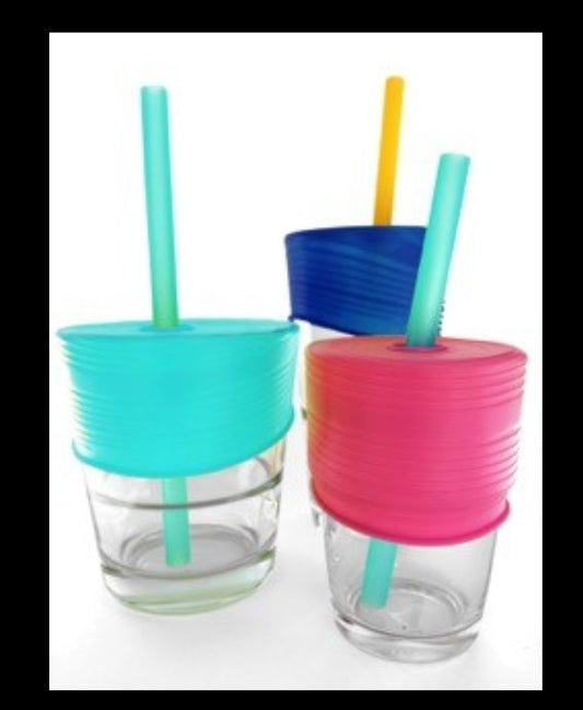 GoSili - Universal Straw Tops, berry/sea/cobalt