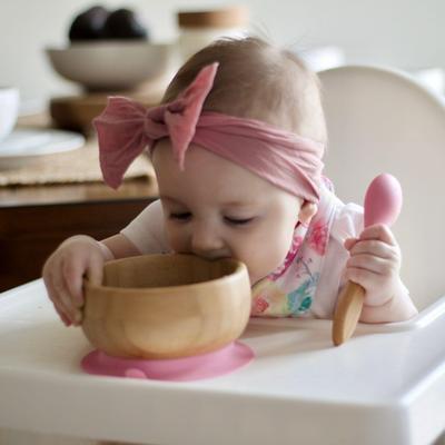 Avanchy - Baby Bamboo Stay Put Suction Bowl + Spoon