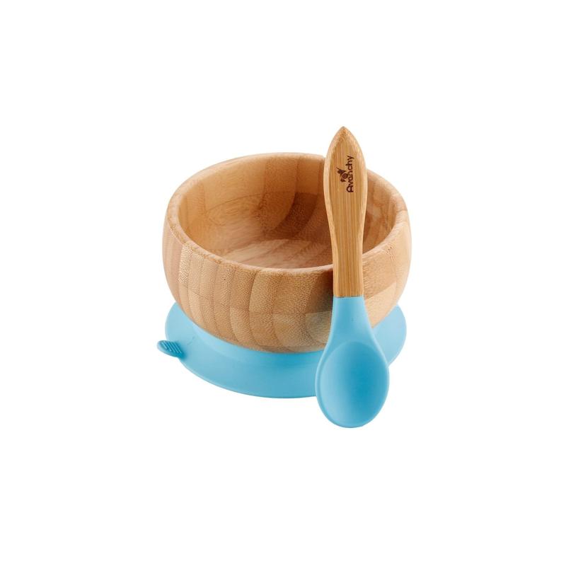 Avanchy - Baby Bamboo Stay Put Suction Bowl + Spoon