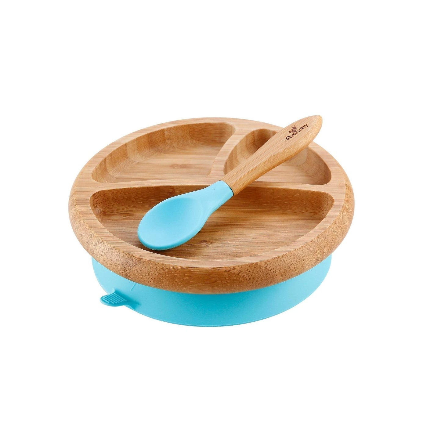 Avanchy - Bamboo Suction Baby DIVIDED Plate + Spoon