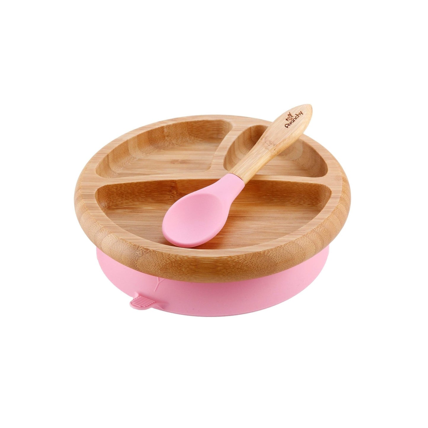 Avanchy - Bamboo Suction Baby DIVIDED Plate + Spoon