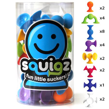 Fat Brain Toys - Squigz, 24 Piece Starter Set