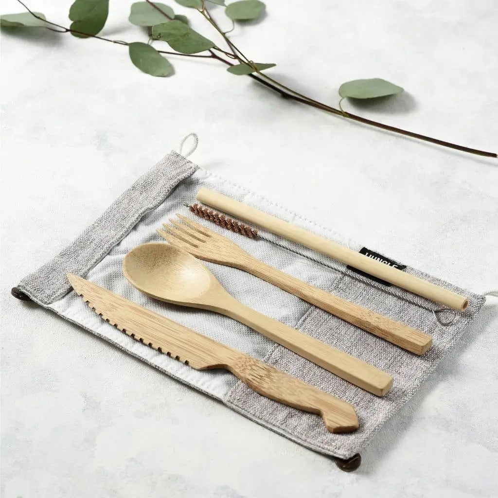 Jungle Culture - Reusable Bamboo Cutlery Set - Handmade & Eco-friendly Pack