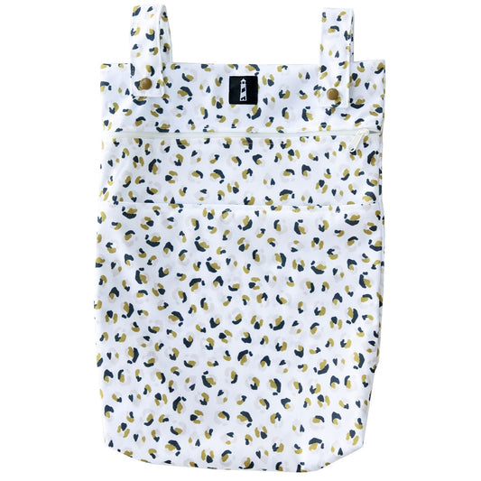 Lighthouse Kids Company- SIGNATURE™️ - DOUBLE POCKET WET BAG - NEUTRAL NATURE CHEETAH