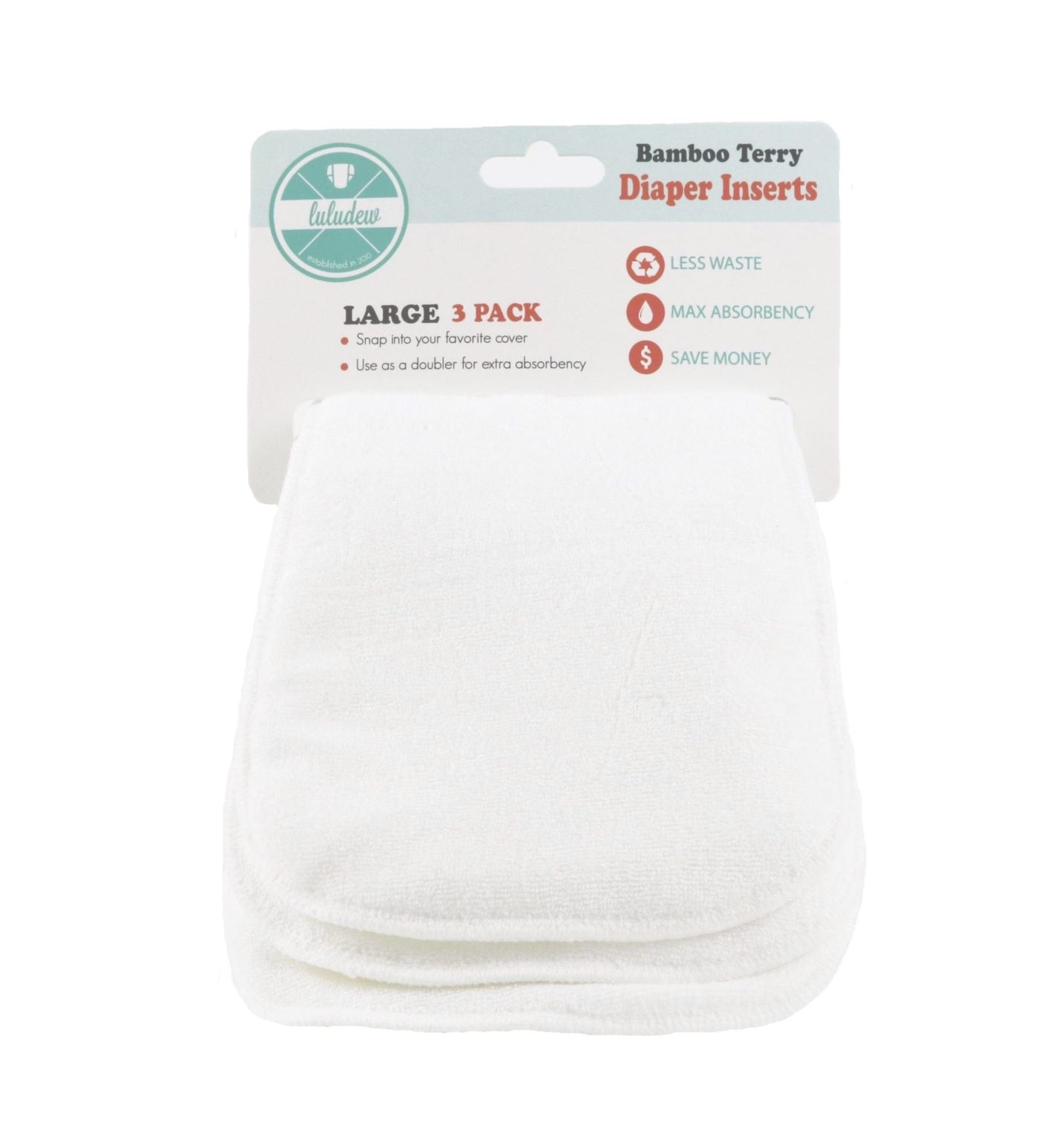 Luludew- Bamboo Terry Inserts (3 pack)