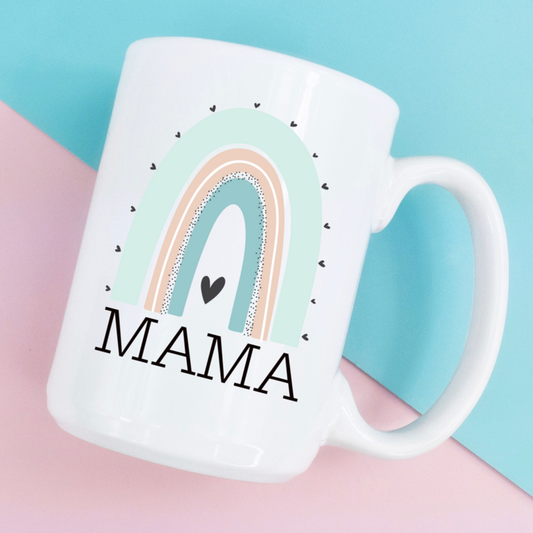 Mug and Mini - 15oz Rainbow mama ceramic coffee mug